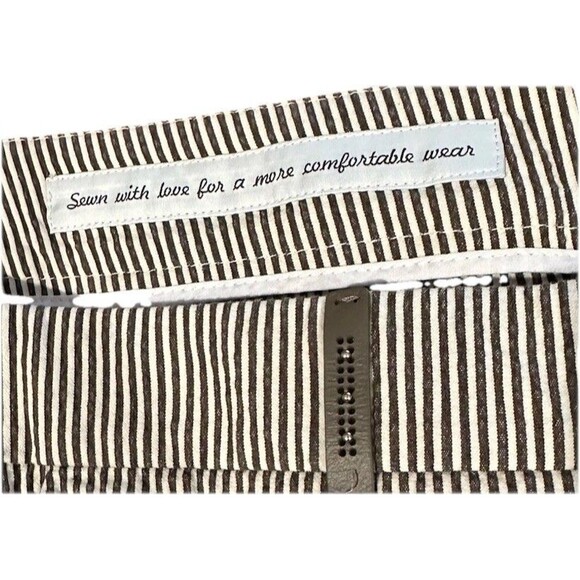 Peserico seersucker pin striped ankle  pants Italian size 48/ US Sm-Medium - Picture 9 of 13